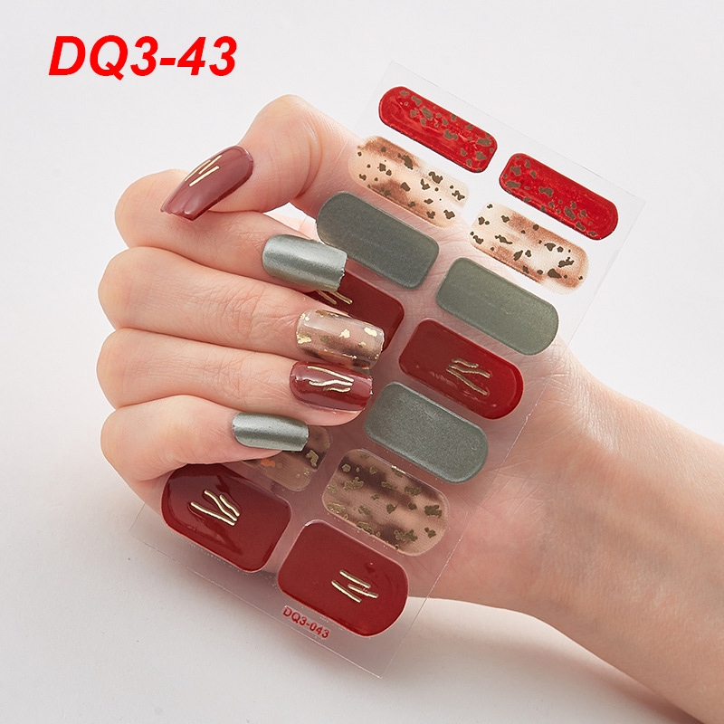 Set 14 miếng dán móng tay nhãn dán thời trang 3d độc đáo Dq3_41-60