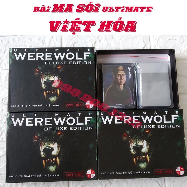Combo ma sói ultimate deluxe việt hóa tặng kèm 100 bọc bảo vệ lá bài