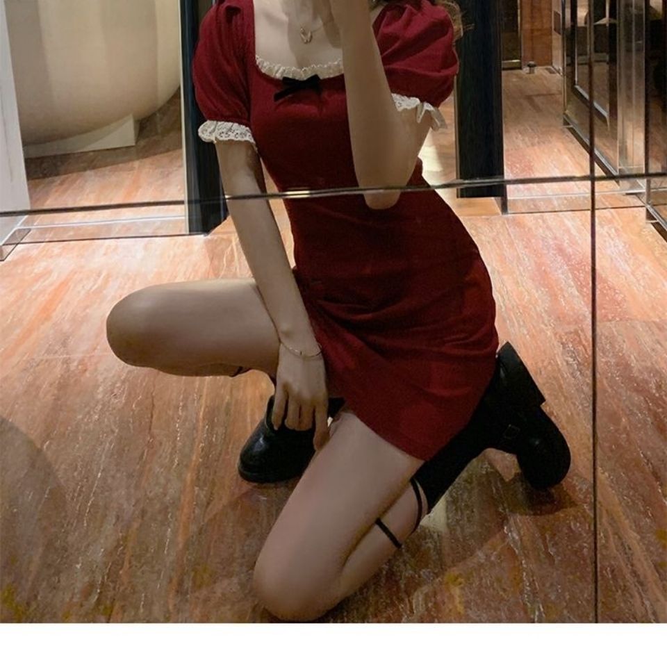 Đầm Nữ Cổ Vuông Tay Phồng Thắt Nơ Eo Thời Trang | BigBuy360 - bigbuy360.vn