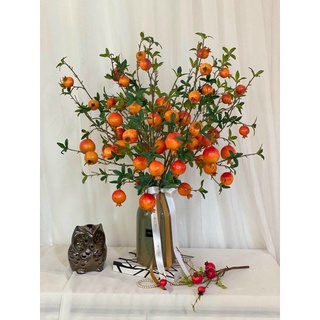 Cành lựu giả trang trí tết 6 quả hằng decor
