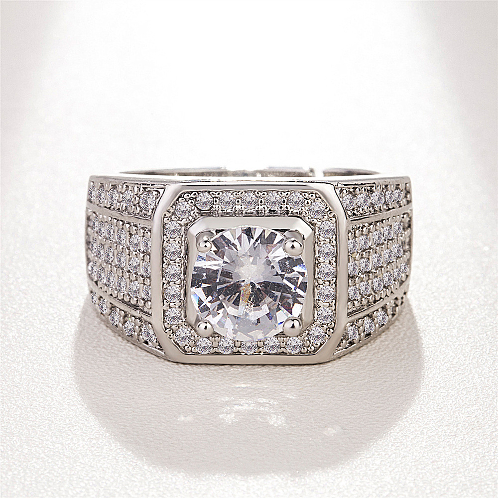 Nhẫn mạ bạc 925 đính đá kim cương kiểu Hàn Quốc sang trọng