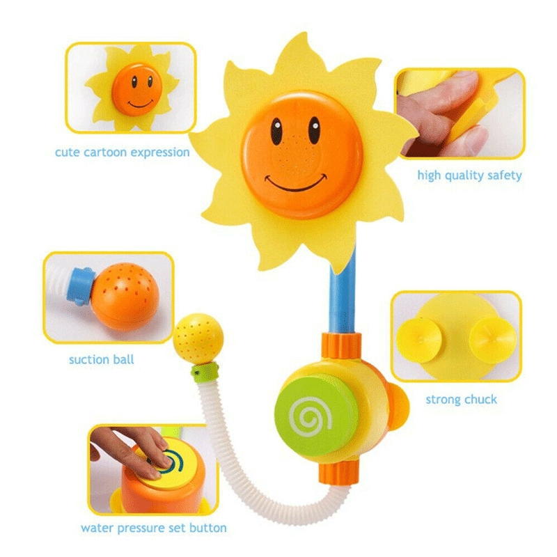 Baby Play Water Game Bath Toy Sunflower Faucet Shower Toy