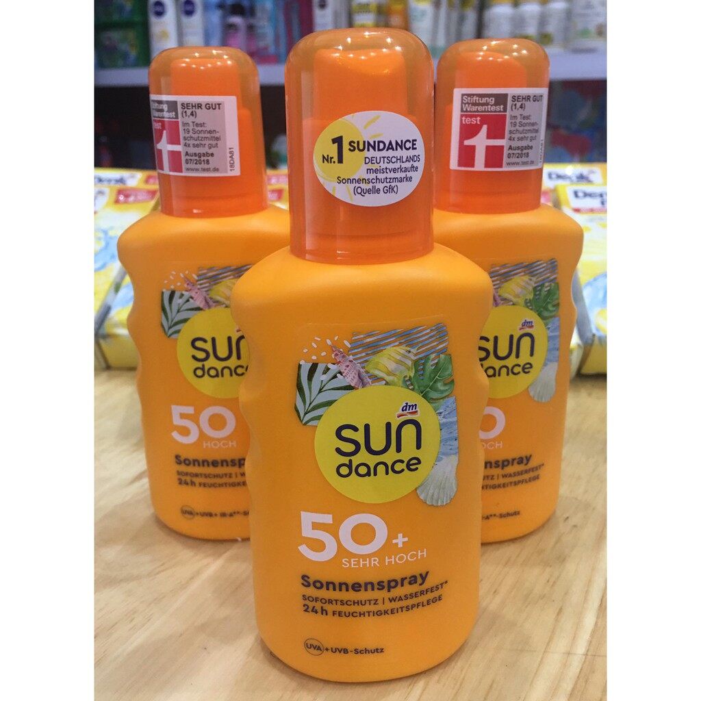 Kem &amp; xịt chống nắng mặt, body Sundance 50SPF không thấm nước, cho cả trẻ em - Gemizy Shop