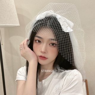 Voan Cài Tóc Cô Dâu Có Nơ | Khăn Đội Đầu Cô Dâu | Bờm Tóc Yong by Yong