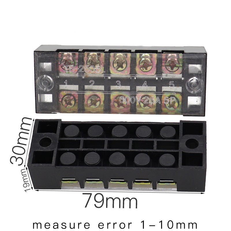1 Mạch Nối Dây Điện Hai Hàng 25a 600v Tb-2503 / Tb-2504 / Tb-2506 / Tb-2508 / Tb-2510 / Tb-2512