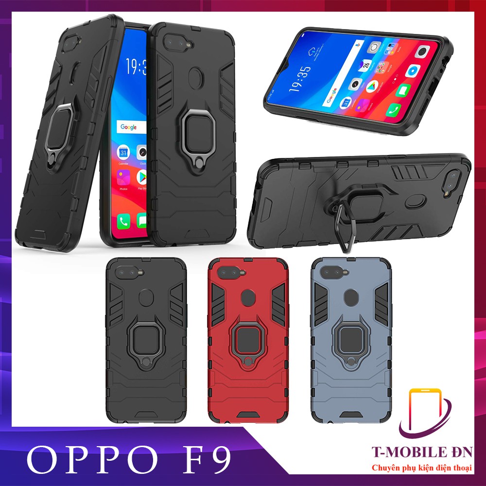 Ốp lưng Oppo F9 iRON MAN IRING Nhựa PC cứng viền dẻo chống sốc