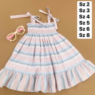 Đầm maxi 2 dây linen smock ngực