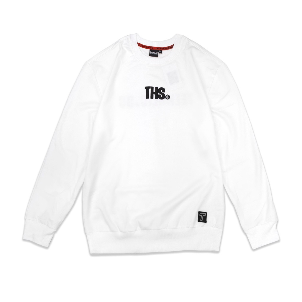 Áo Sweater Unisex TeeHolic Logo In Phồng Nổi THS.SG Màu Đen Trắng