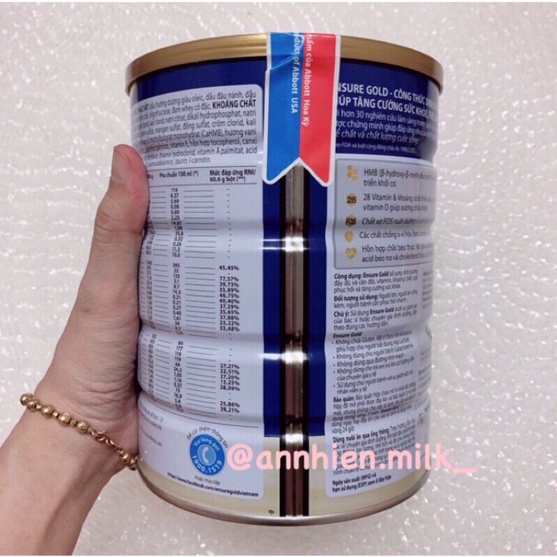 Sữa Ensure gold (hương vani) - lon 400g/850g