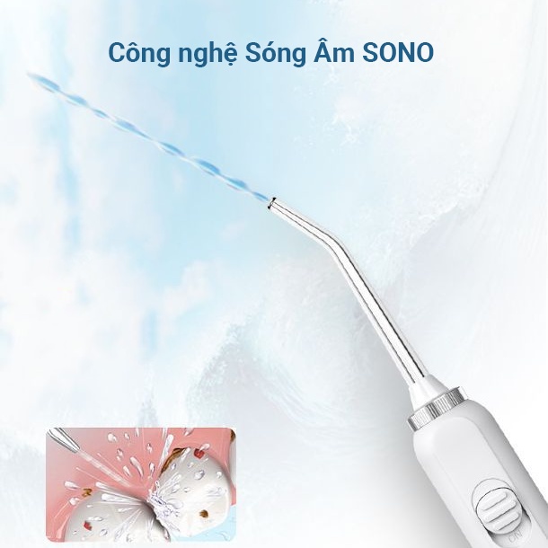 Máy tăm nước gia đình Mocato M810 waterpik công nghệ SONO độc quyền nhiều chế độ phun dung tích bình chứa lớn 600ml