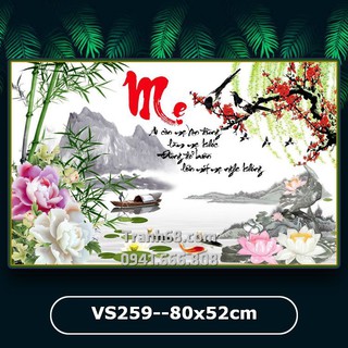 Tranh đính đá venus vs259 mẹ kích thước 80x52cm