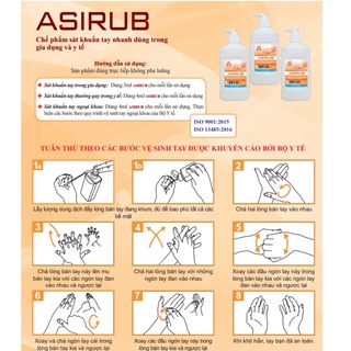 Dung dịch xịt rửa tay khô - nước sát khuẩn tay asirub chai 750ml - ảnh sản phẩm 5