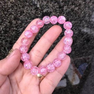 Vòng tay đa bọt tuyết hồng 10ly