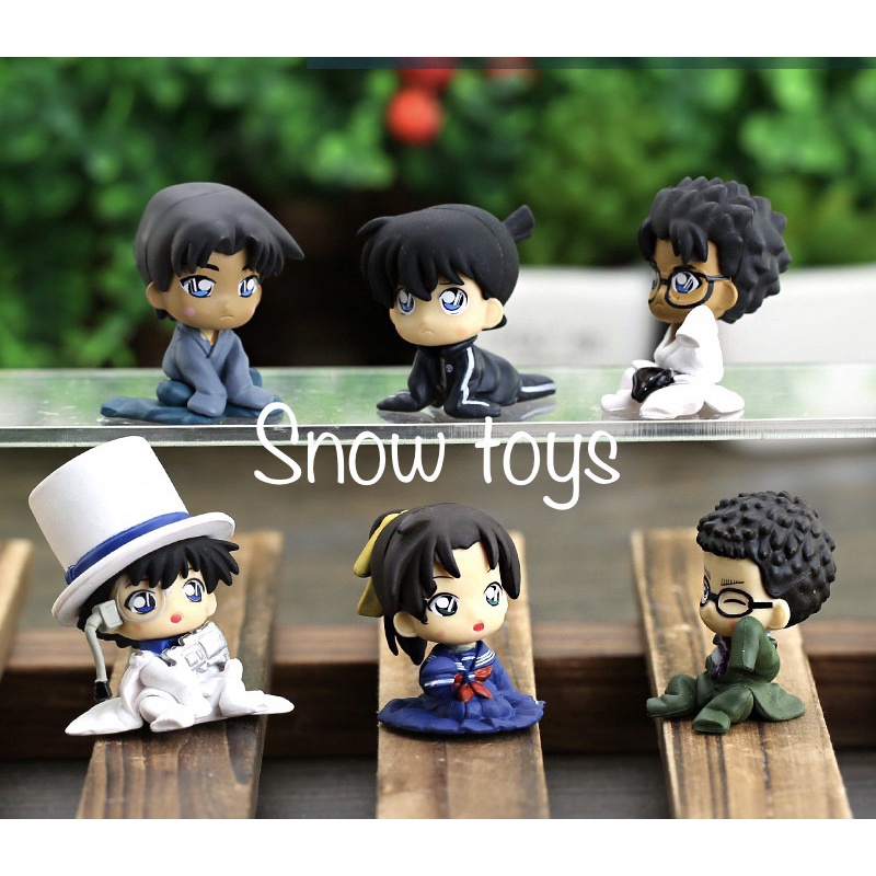 Mô hình Conan - Trọn bộ 6 mô hình nhân vật Conan teo nhỏ Conan Shinichi Haibara Ai Gin Amuro Hattori Heiji