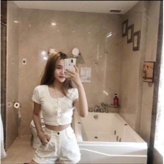 ÁO CROPTOP CÚC BẤM (kéo xem ảnh thật shop chụp)