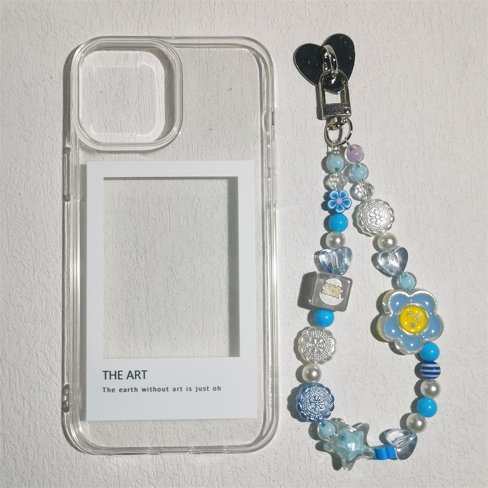 Ốp Điện Thoại Trong Suốt Có Móc Khóa Màu Xanh Dương Cho Iphone 14 6 6S 13 7 + 8 Plus SE 2020 XS XR 11 12 Mini PRO MAX