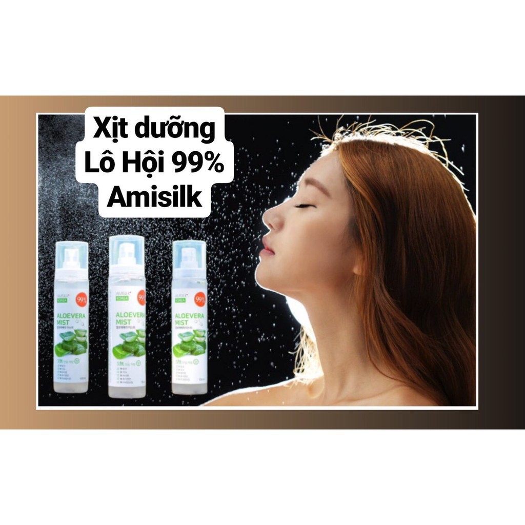 Xịt khoáng lô hội 99% Amisilk Aloe Vera Mist cấp ẩm, mềm da