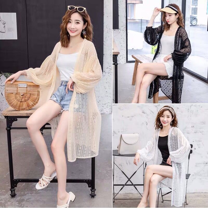 Saf - Áo Khoác kimono cardigan Ren Mặc Ngoài bikini / bikini Đi Biển Nhập Khẩu / bohemian Mùa Hè Cho Nữ