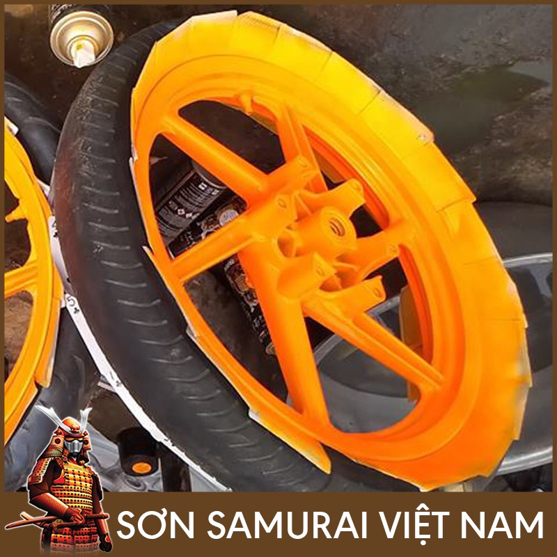 Màu Cam Huỳnh Quang Sơn Samurai - Combo Màu Cam 55 Sơn Xịt Samurai