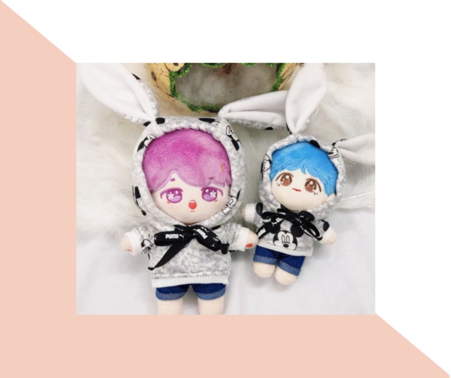 Set hoodie hoạt hìnhcho doll 20 ,Idv,15 cm