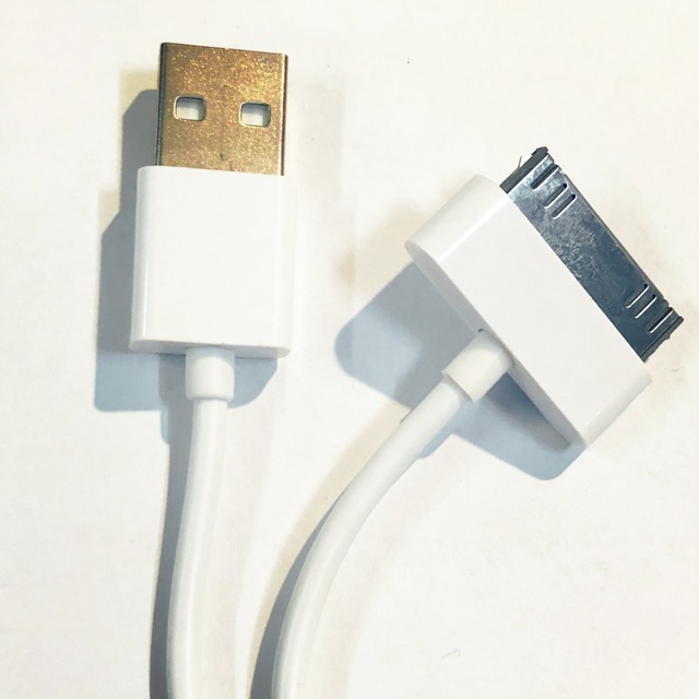 Dây cáp sạc iphone 4, 4s Ipad 2 chân dẹp to bản, dây dài 1m vào điện nhanh siêu bền