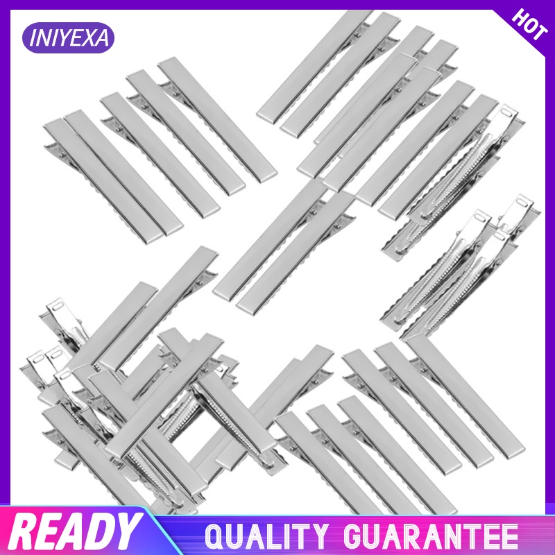 Set 50 Kẹp Tóc Mỏ Vịt Bằng Kim Loại DIY