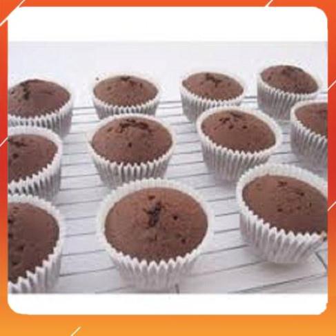 Bộ 1000 chén giấy cupcake trắng lót nướng bánh, giấy lót bánh bao đường kính mở rộng