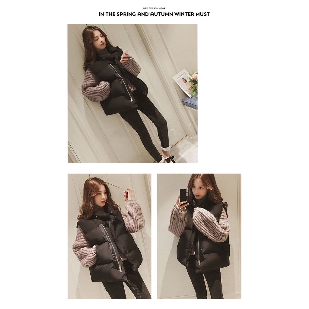 Áo khoác phao không tay dáng rộng thời trang mùa đông dành cho nữ | BigBuy360 - bigbuy360.vn