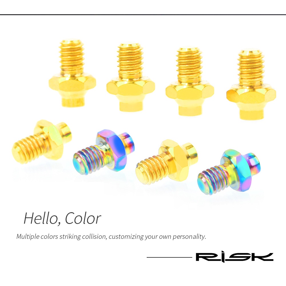 Set 8 Bu Lông Gắn Bàn Đạp Xe Đạp Leo Núi Đầu Lục Giác Bằng Titan Chống Trượt Siêu Nhẹ M4x4.6mm 5.0