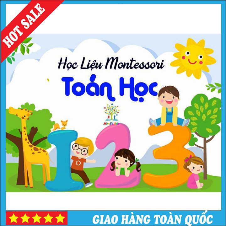 [ HÀNG CAO CẤP ] Bộ Toán Học - Học Liệu Dính Dán Montessori - Matching Book ( Monsi Edu)
