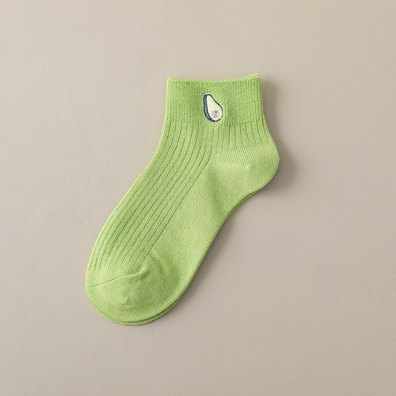 ❤️FREESHIP❤️ Tất - Vớ nữ Bơ Cotton Trơn Ulzzang Cổ Ngắn gân tăm Phong Cách Vintage Hàn Quốc