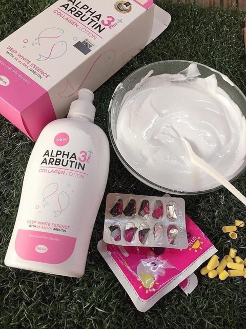 Sữa Dưỡng Trắng Da Alpha Arbutin Collagen Lotion 3+ plus Thái Lan Bản Kích Trắng Nhất 500gr
