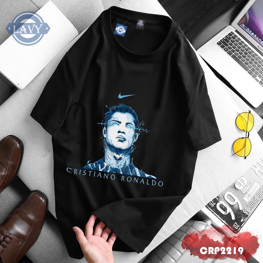Áo thun nam cổ tròn in Ronaldo CR7, áo phông unisex nam nữ vải cotton co giãn chất lượng cao | CRP2219