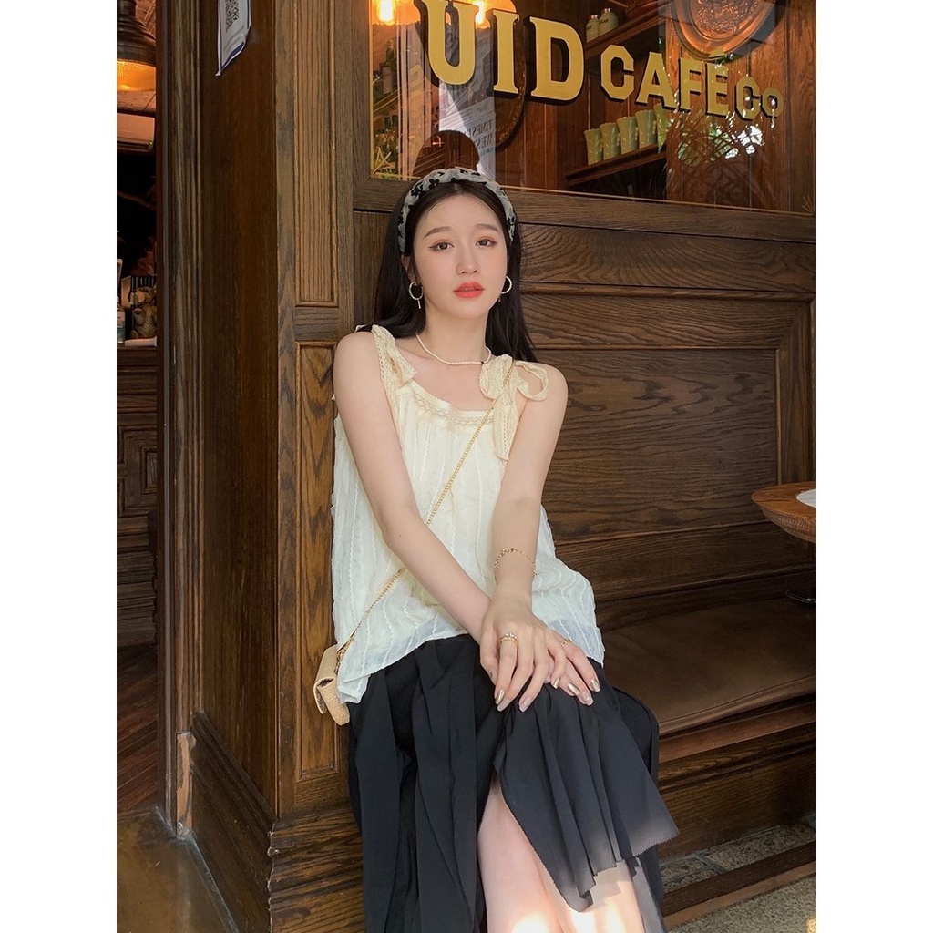 Áo Không Tay Thiết Kế Mỏng Thời Trang Mùa Hè Theo Phong Cách Pháp Cho Nữ