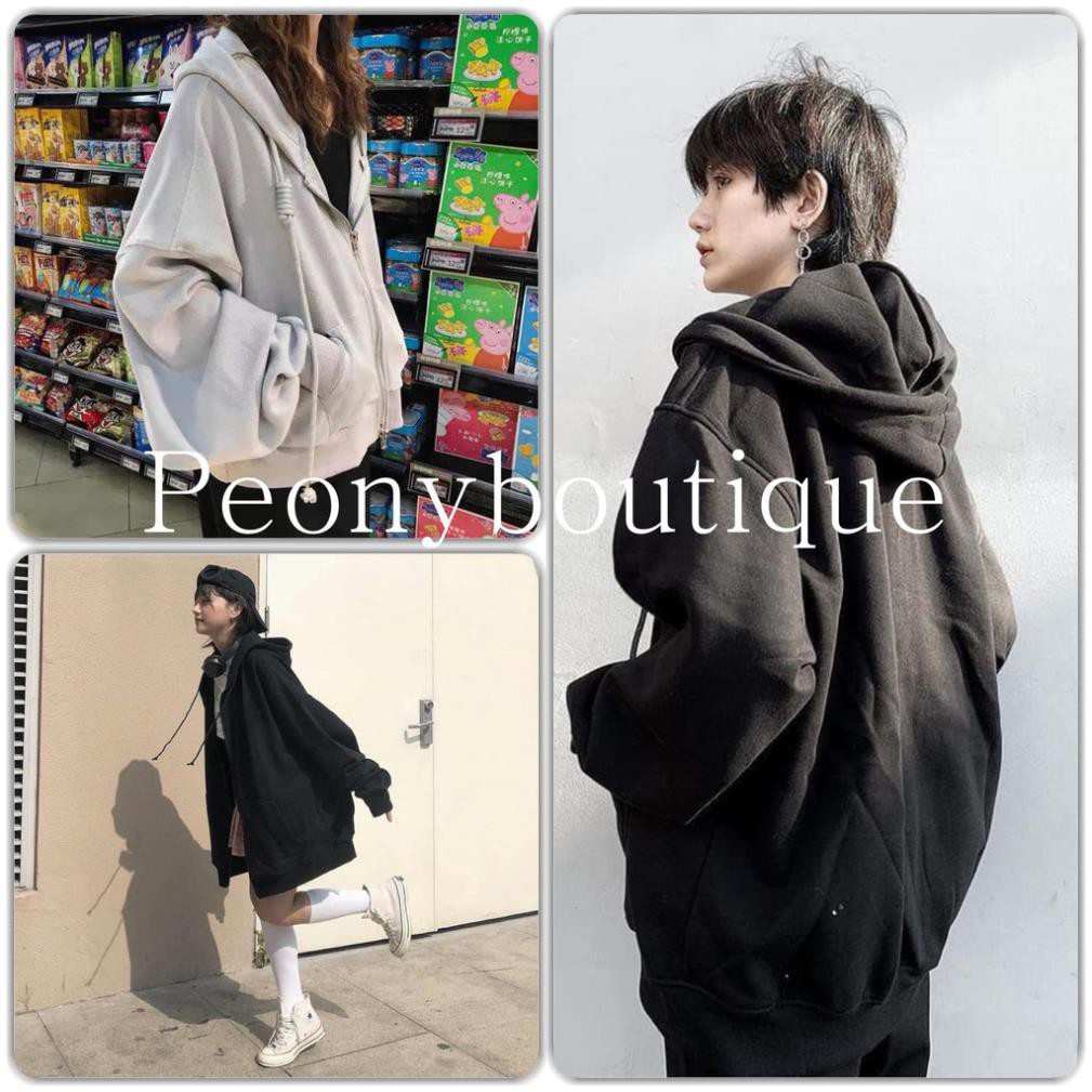 Áo Nỉ Hoodie Unisex tay bồng khóa kéo có mũ HOT 🌸