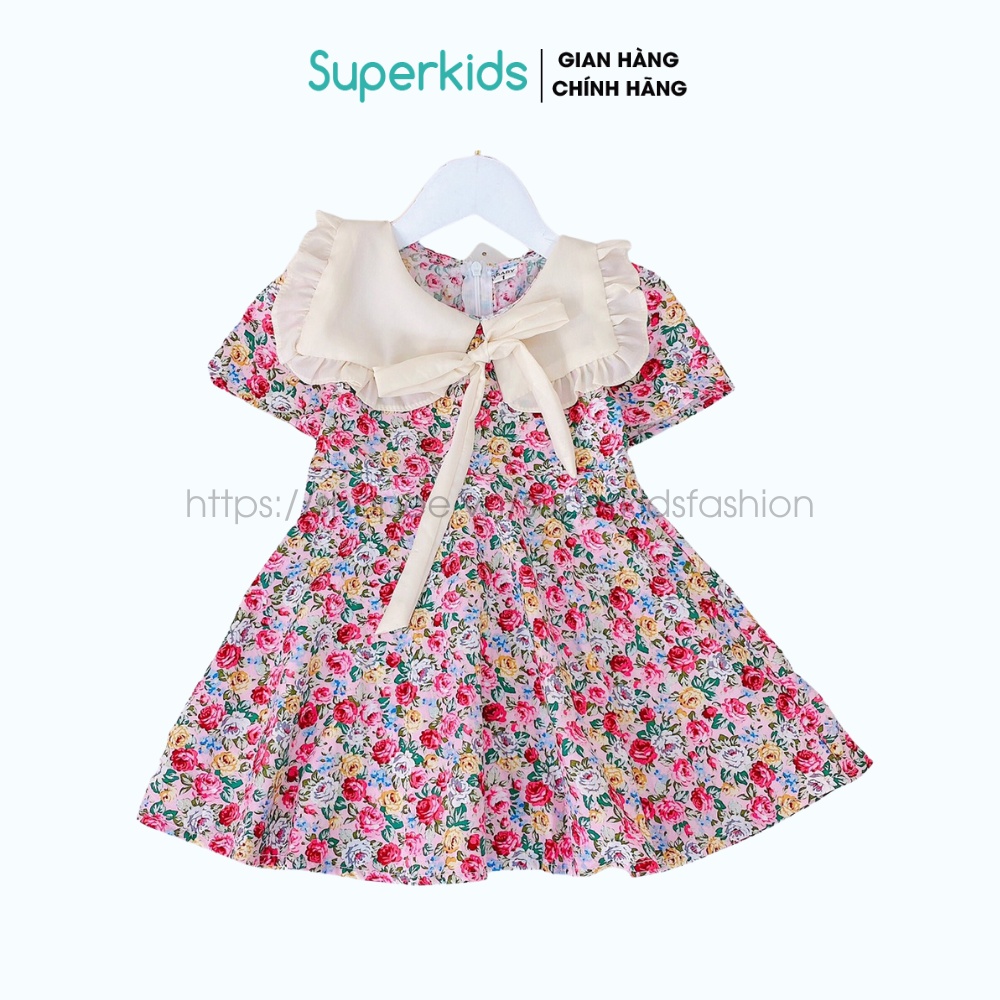 Váy cho bé gái, Đầm hoa nơ tiểu thư 8-18kg QATE796