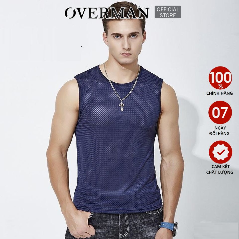 Áo ba lỗ thể thao nam thông hơi mặc nhà tập gym cực mát lạnh A3L01 - Overman