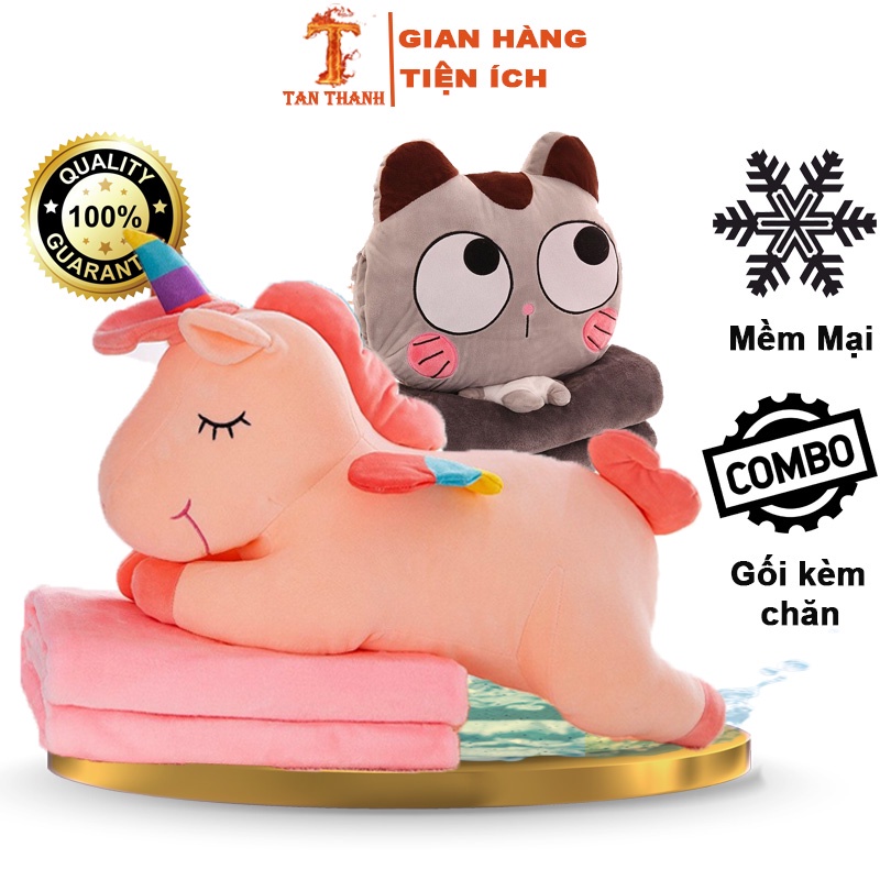 Chăn gối văn phòng - Mền Gối Heo 3 Trong 1 Kích Thước Mền 1*1,7m