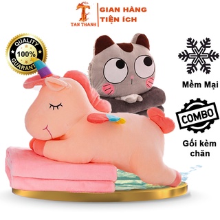 Chăn gối văn phòng - mền gối heo 3 trong 1 kích thước mền 1*1,7m