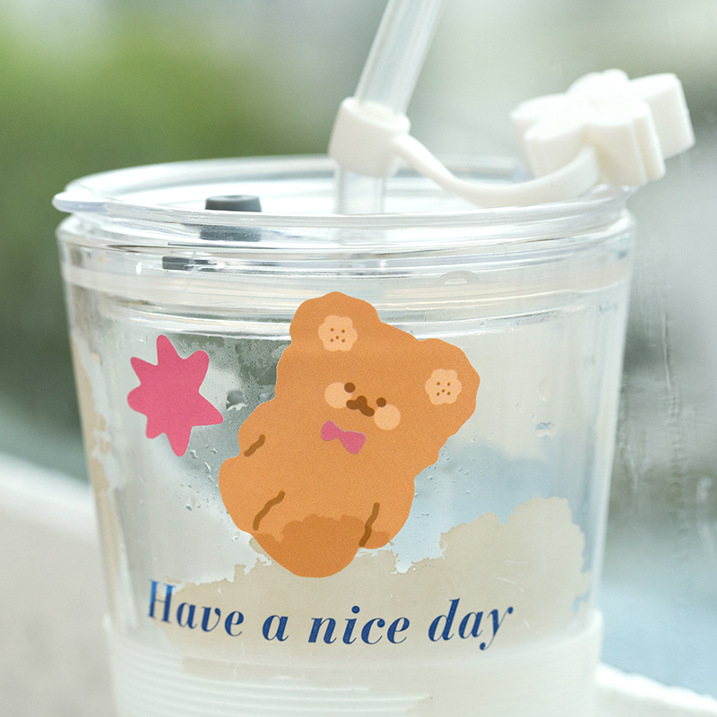 Tấm hình dán hình gấu xinh xắn thích hợp trang trí sổ nhật ký