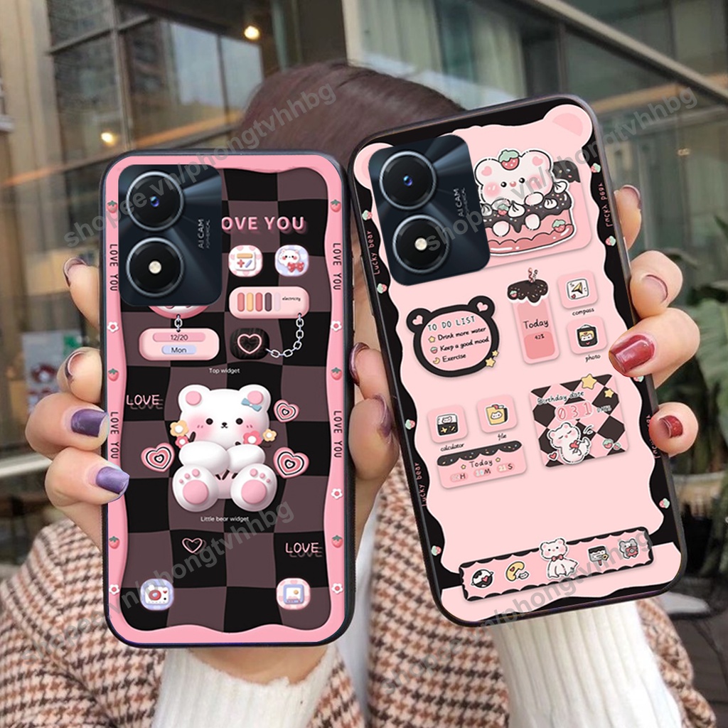 Ốp lưng Vivo Y01 - Vivo Y02S gấu,thỏ trắng , đồng hồ dễ thương cute cực đẹp