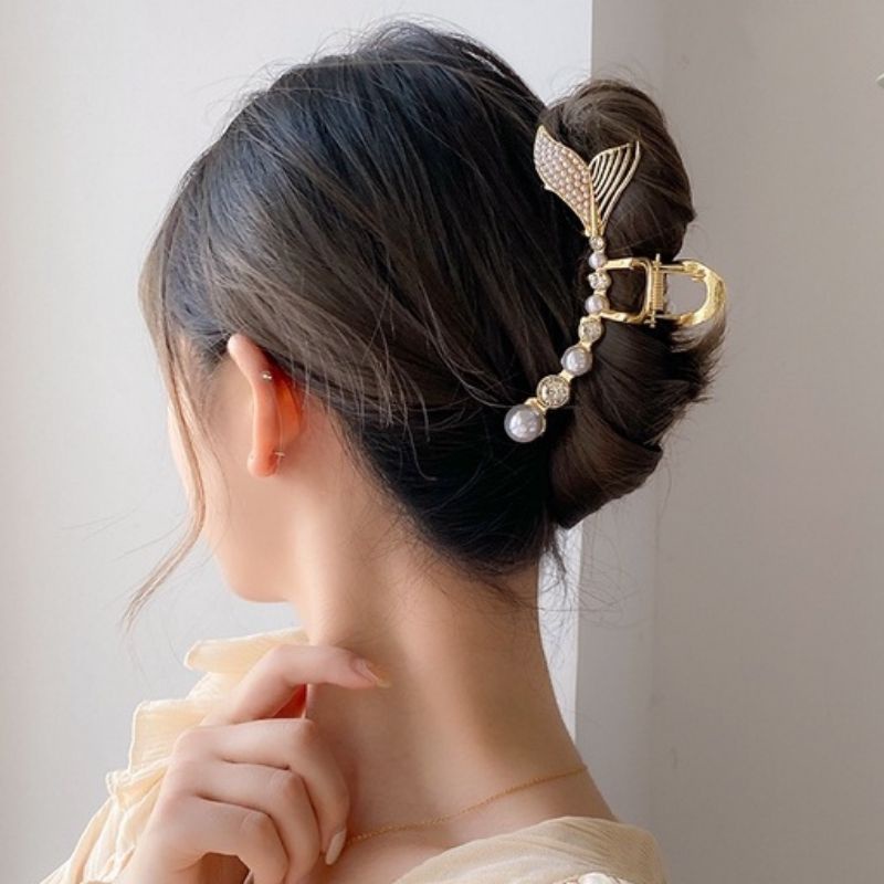 Kẹp Tóc Kim Loại Hình Đuôi Cá, Kẹp Gấp Tóc