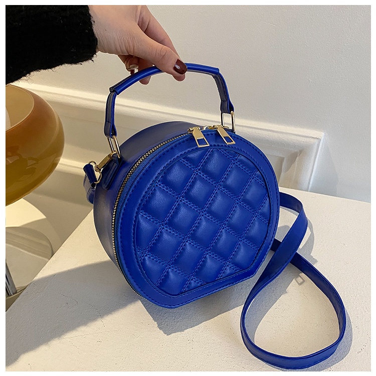 Túi Xách Tròn Nhỏ Đeo Vai Họa Tiết Hình Thoi Phong Cách Phương Tây Mẫu Mới Thời Trang Mùa Xuân Dành Cho Nữ 2022