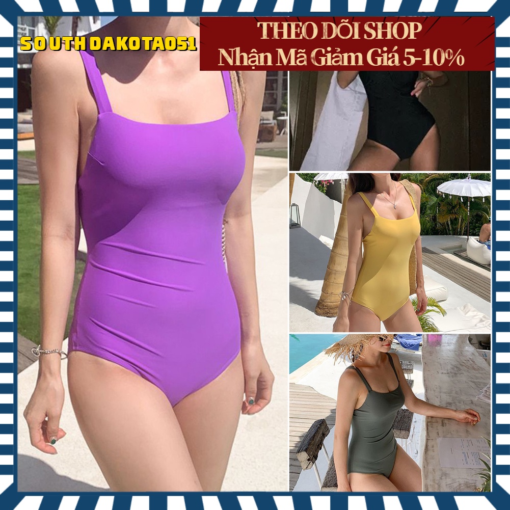Hàng Sẵ Bikini liền thân Áo tắm Một mảnh nữ hở lưng Bộ đồ tắm để bơi Bãi biển suối nước nóng【Southdakota051】