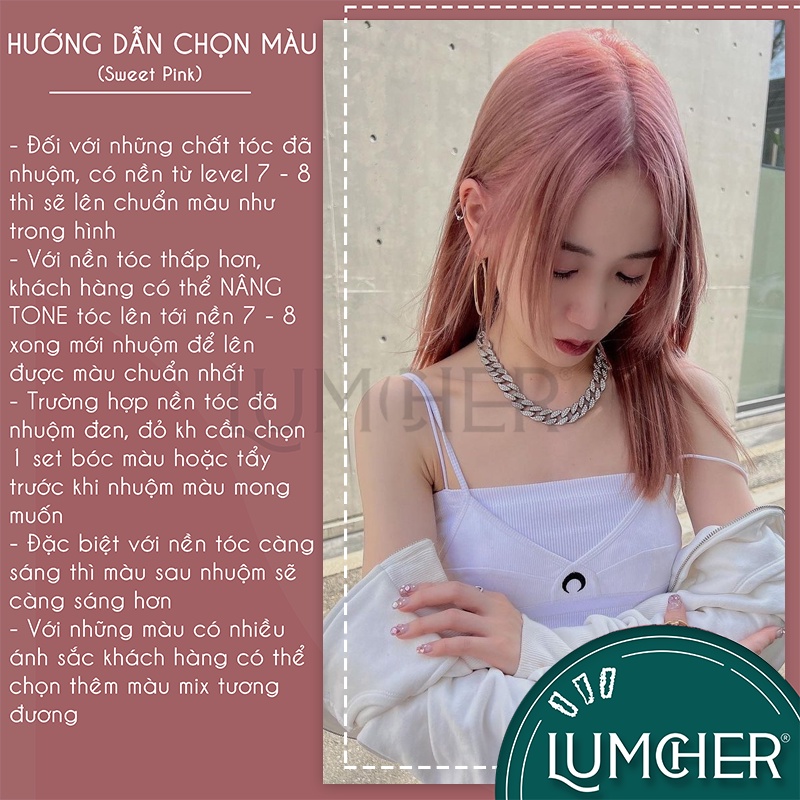 Thuốc nhuộm tóc Hồng Ngọt Ngào kèm tẩy tại nhà Lumcher LC05