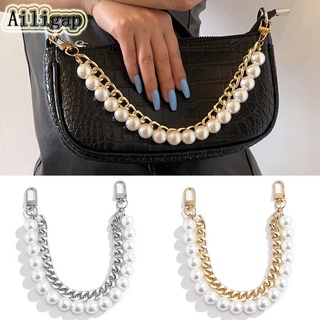 Dây chuỗi đeo túi xách xỏ hạt ngọc trai giả phối hợp kim thời trang