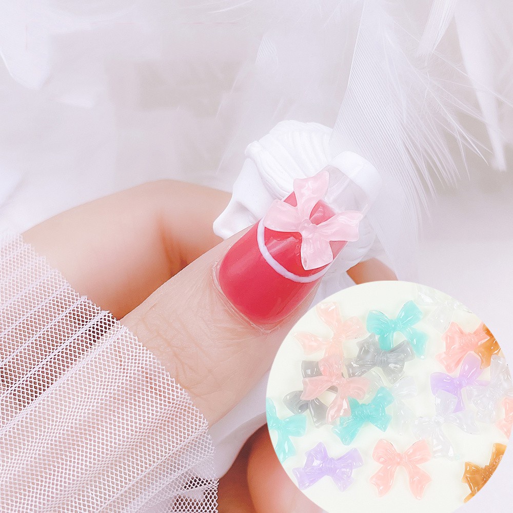 [Hàng mới về] Phụ kiện đính móng trang trí 3D nghệ thuật kiểu dáng trong suốt phong cách Nhật Bản