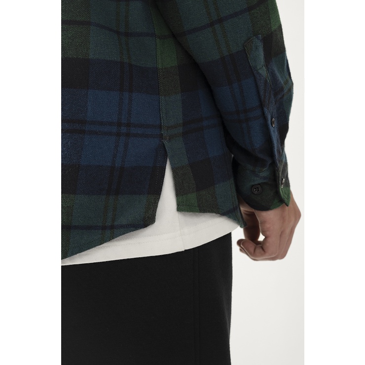 OWL BRAND® FLANNEL SHIRT - Áo sơ mi nam tay dài kẻ sọc / Rêu