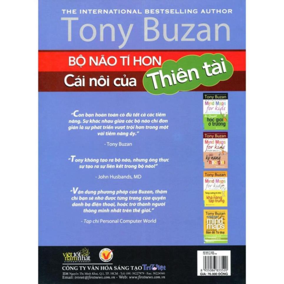 Sách First News - Tony Buzan - Bộ Não Tí Hon Cái Nôi Của Thiên Tài (Tập 1 + Tập 2)