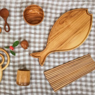 [Hàng Loại 1] Khay Gỗ Decor Hình Cá Tần Bì 100% Tự Nhiên Trang Trí, Đựng Đồ Ăn